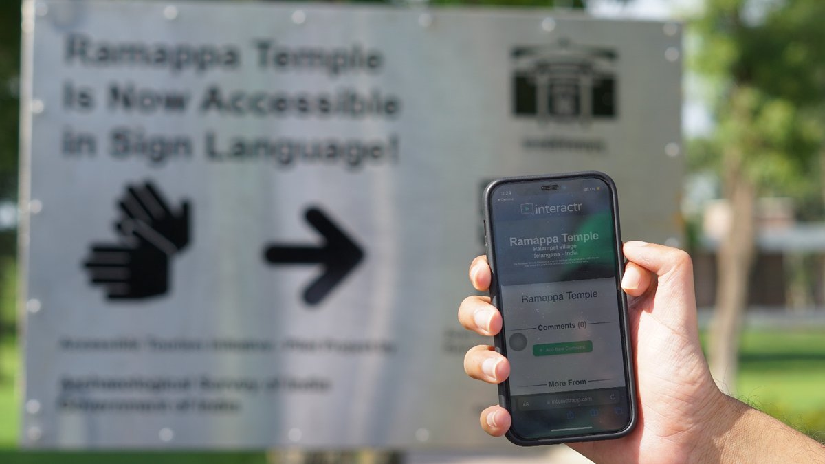 kishanreddybjp's tweet photo. In a welcome step to make our monuments more accessible to specially-abled & deaf visitors,  @ASIGoI has introduced sign language amenities at the @UNESCO world heritage site Kakatiya Rudreshwar Temple at Mulugu & Golconda in Telangana.  

Visitors now can scan the QR code at the entrance, which will give the full history of the monument along with a brief introduction to the various structures that will be displayed through a video containing interpreters of sign language.