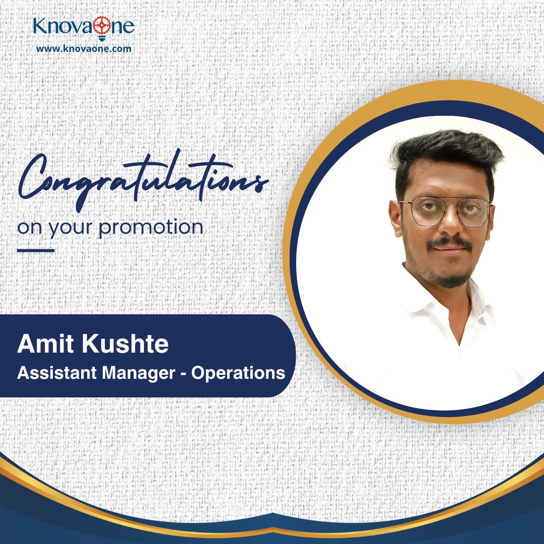 Congratulations, Amit Kushte🎉
Your promotion to Assistant Manager - Operations is well-deserved. Wishing you continued success in your new role!

#Promotion #Operations #KnovaOne #KOTeam #Appreciation #congratulations #AGS #assistantmanager #ARMGuard