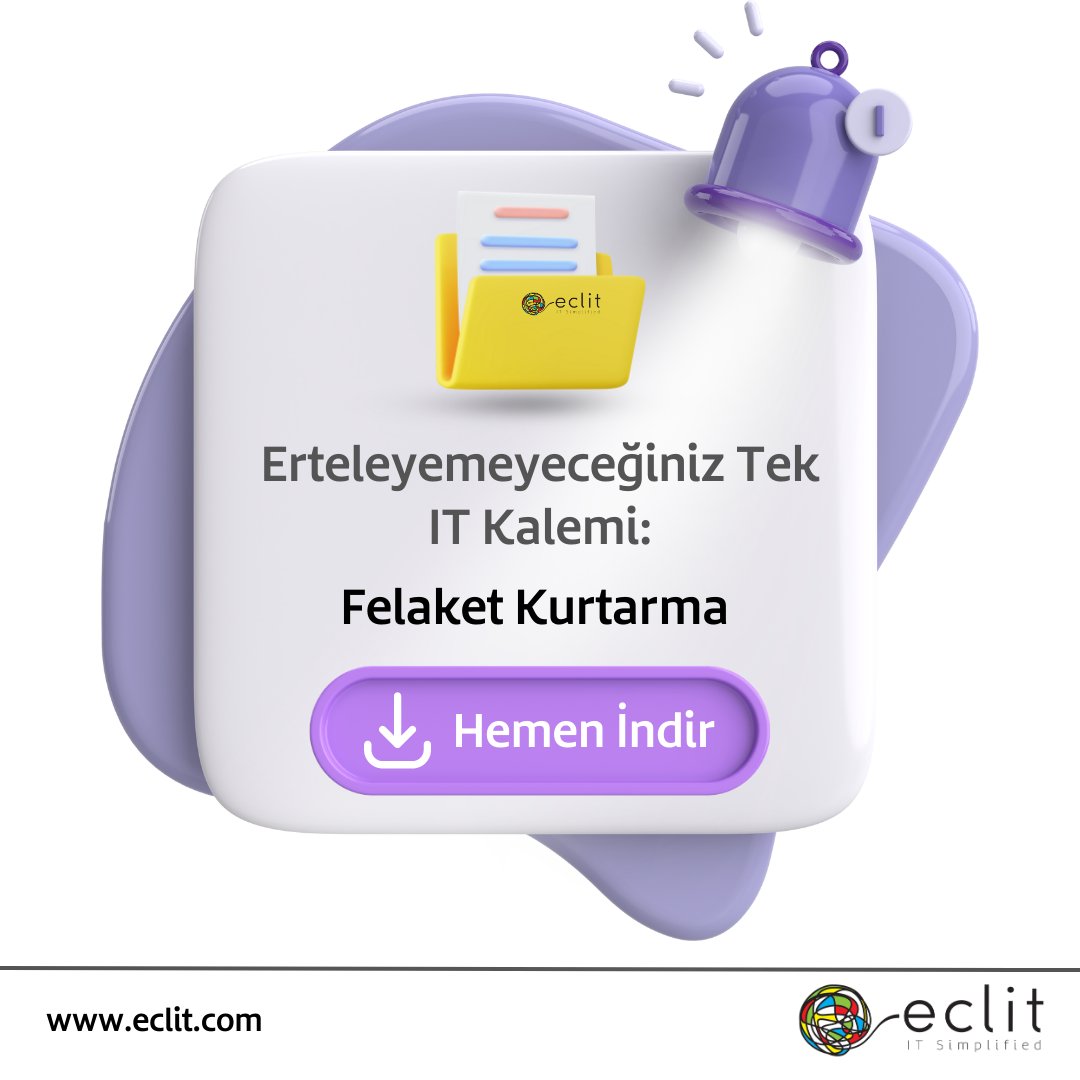l24.im/Z0kwW7J
Erteleyemeyeceğiniz Tek IT Kalemi: Felaket Kurtarma🛑
 
Eclit Felaket Kurtarma ve İş Sürekliliği’nin faydalarını anlattığımız ve tüm sorularınızın yanıtlarını bulabileceğiniz dokümanımızı indirin!

Keyifli okumalar dileriz. 😊

#Eclit #FelaketKurtarma