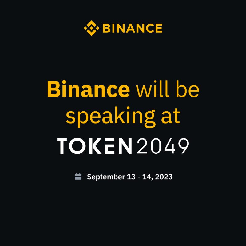 binance's tweet photo. #Binance will be heading to @Token2049!

Here’s what’s on the agenda:
🔸 A fireside chat with @_RichardTeng and @PierreGASLY
🔸 Richard’s panel discussion on the future of crypto

Swipe for details  👉