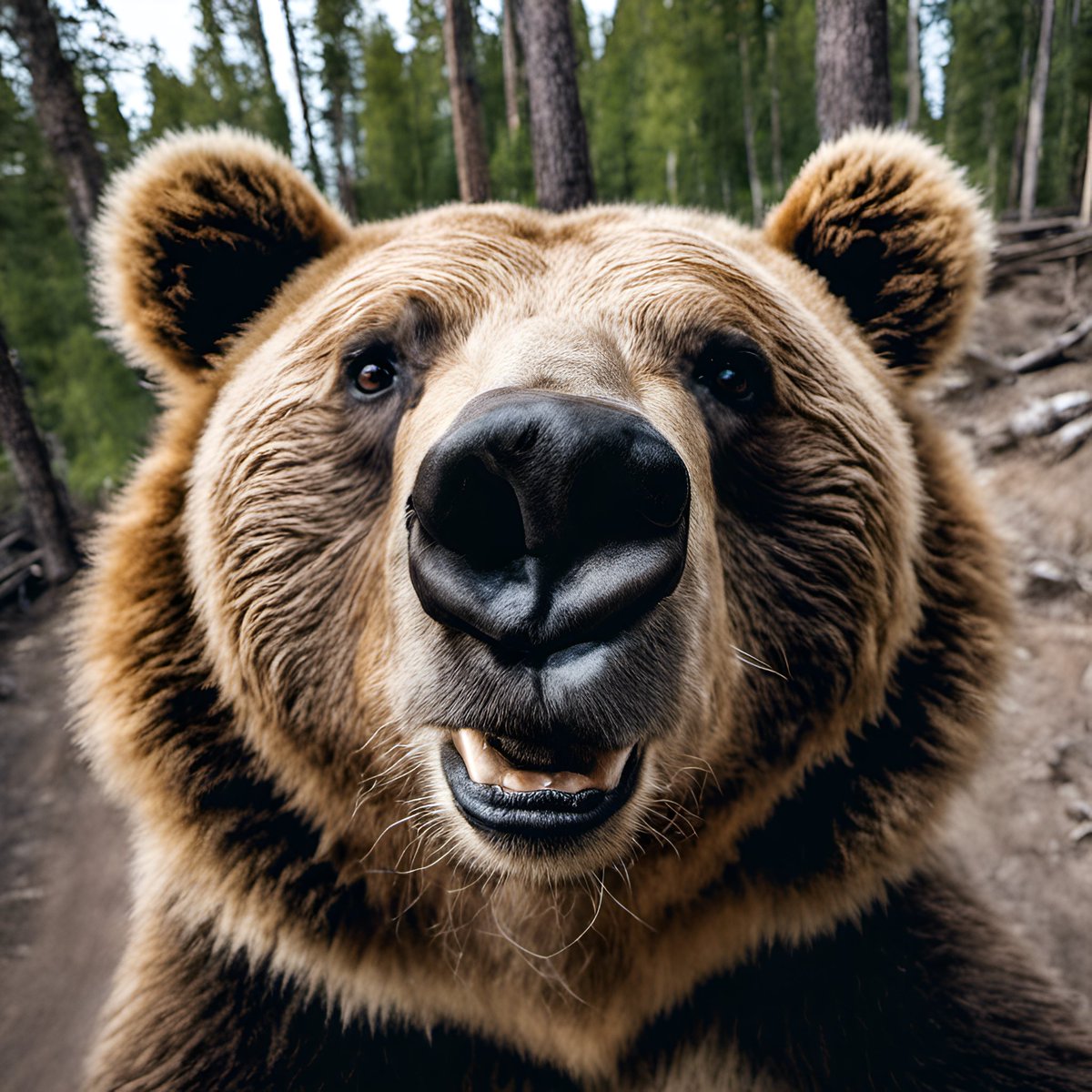 Splend_AI's tweet photo. Bear taking a selfie 🐻📸

#bear #animal #aiart #nature #selfie #photography #colorful #AiCommunity #aiartcommunity #realistic #artwork #ai #MadeWithSplend https://t.co/ahcL6LD0iD