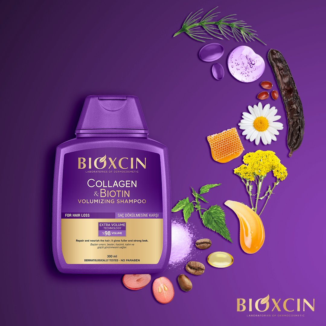 🌟 Hidrolize Collagen, besleyici dokunuşuyla saç teli kalınlığı ve dolgunluk kazandırır. 

🌿 Biotin, saçları besler ve güçlendirir.

🌸 Bioactive Peptitler, saçın daha kalın ve hacimli görünmesini sağlar; saça doğal dolgunluk kazandırır.
