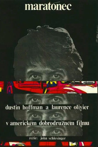Czech film poster for #JohnSchlesinger's #MarathonMan (1976) #DustinHoffman #LaurenceOlivier #RoyScheider #MartheKeller #WilliamDevane