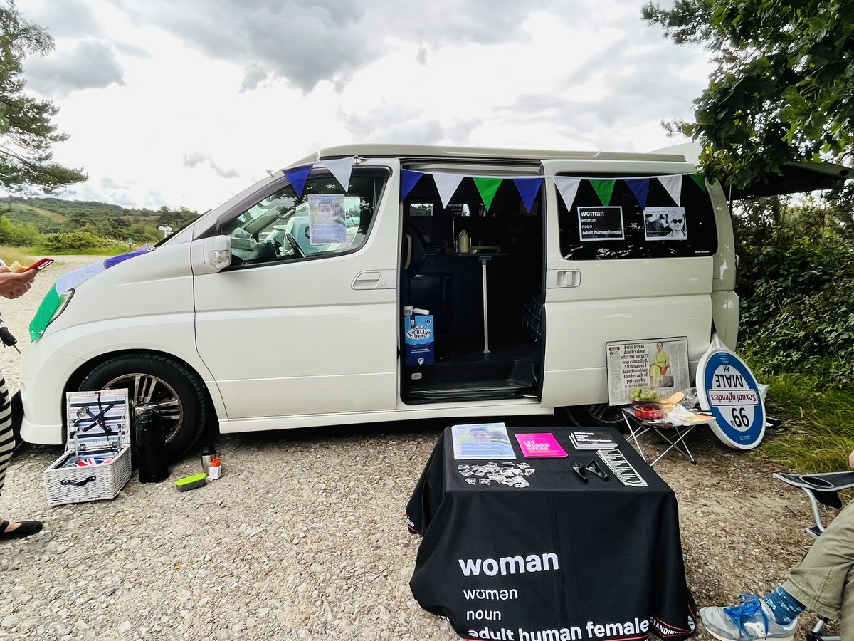 Our Terf bus is attracting a lot of positive conversations regarding the importance of single sex care #AshdownForest #StandingForWomen