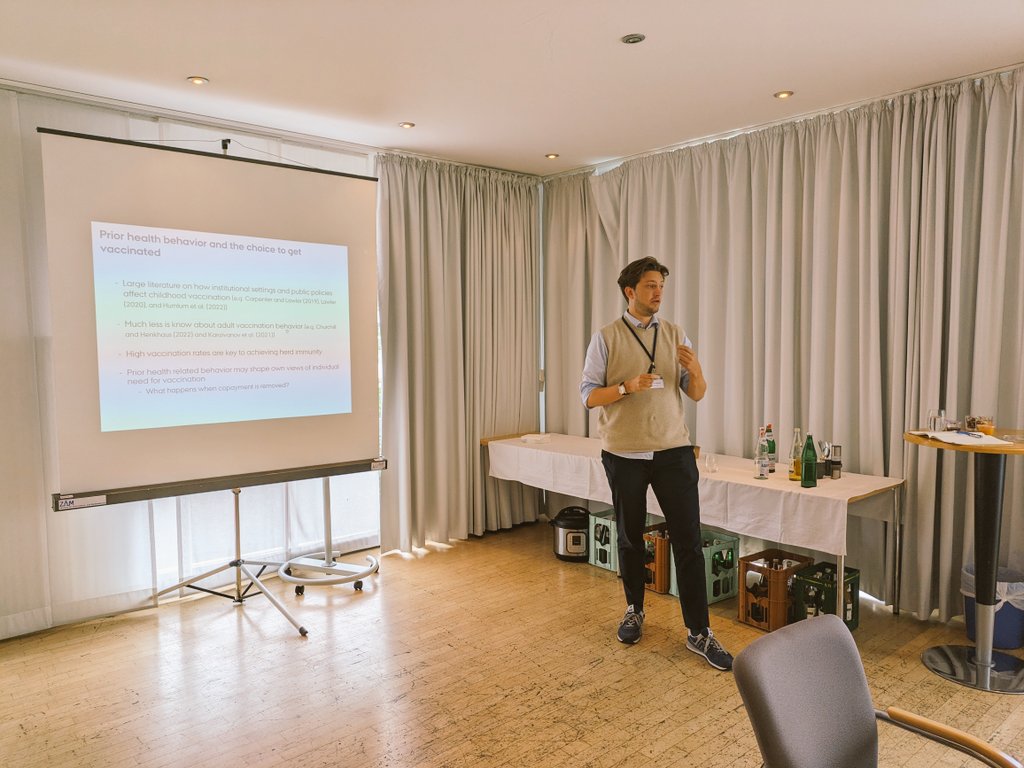 <a href="/MariusMorthorst/">Marius Opstrup Morthorst</a> kicking off the paper presentations with his paper on how removing copayments for HPV affect vaccine take up