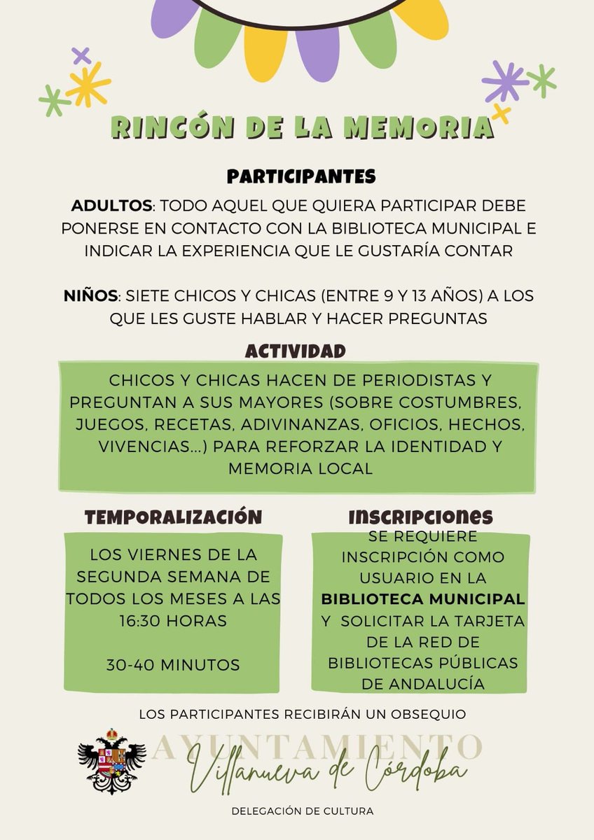 TurismoJarote's tweet photo. La Biblioteca Municipal organiza actividades de gran interés para este curso 2023-2024: 
-CONCURSO DE LECTORES INFANTILES 
 -CONCURSO DE DIBUJO
 -RINCÓN DE LA MEMORIA
 -BEBETECA 

 ¡No te quedes sin participar! 👨‍👩‍👦📖🎨 https://t.co/NT5JnLY99W
