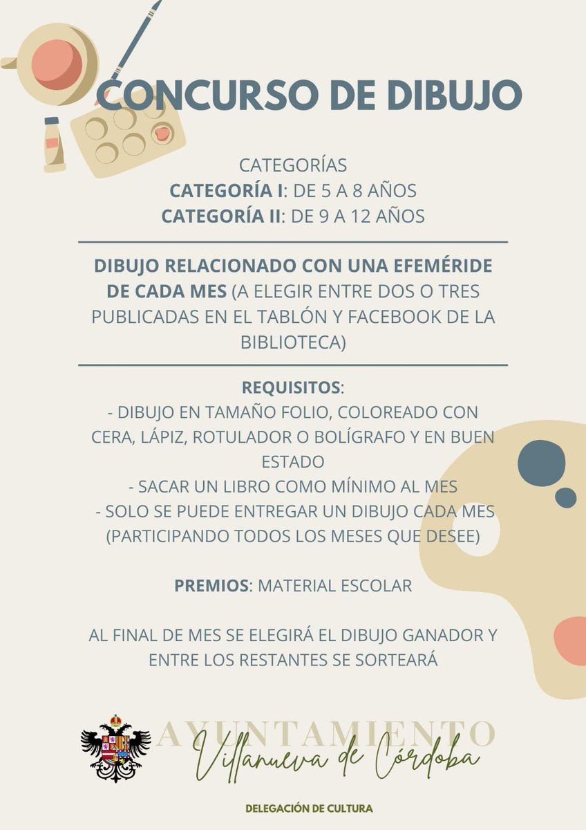 La Biblioteca Municipal organiza actividades de gran interés para este curso 2023-2024: 
-CONCURSO DE LECTORES INFANTILES 
 -CONCURSO DE DIBUJO
 -RINCÓN DE LA MEMORIA
 -BEBETECA 

 ¡No te quedes sin participar! 👨‍👩‍👦📖🎨