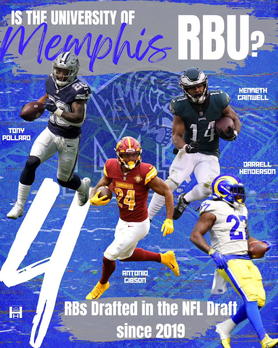 Since 2019, Memphis Football (@MemphisFB) has had 4 RBs drafted in the NFL Draft. 👀🔥 Former Memphis RB Patrick Taylor went undrafted and is currently on the Green Bay Packers roster as well. Should Memphis be in contention for RBU?? @BluffCity_Media | #GTG