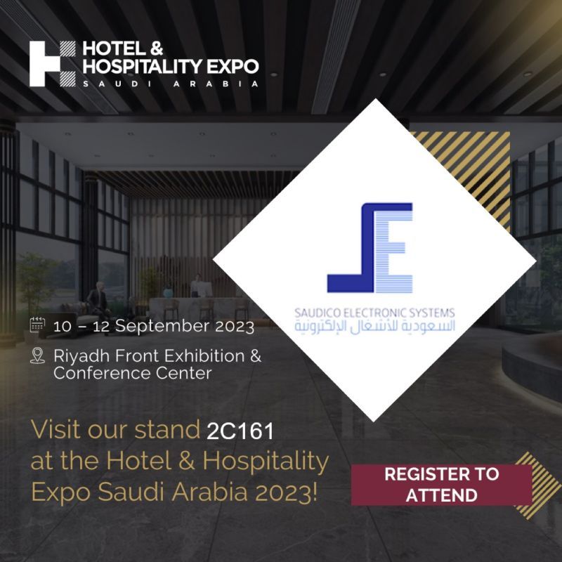 Saudico's tweet photo. Saudico Electronic Systems will be participating in The Hotel &amp; Hospitality Expo Saudi Arabia that is taking place at Riyadh Front Exhibition &amp; Conference Center from September 10–12, 2023  https://t.co/tm2MvGDgPf
We would be delighted to welcome you to our booth located at 2C161 https://t.co/odcPzCgKDX