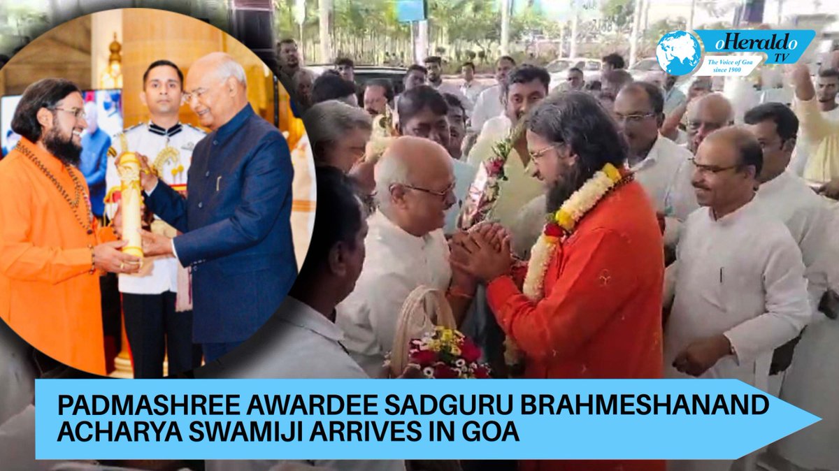 oheraldogoa's tweet image. #Padmashree Awardee #SadguruBrahmeshanand Acharya Swamiji arrives in Goa
Watch:youtube.com/watch?v=NvxNnc…

#Goa #News