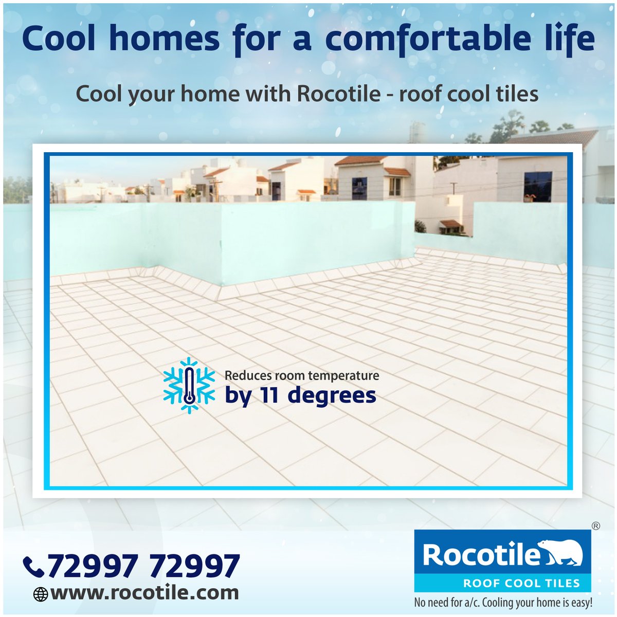 rocotile's tweet photo. Upgrade your roof, stay cool in style! 😎 Say goodbye to heat buildup and hello to energy savings. Rocotile are designed to reflect more sunlight and absorb less heat🥶❄️
👉Call us at 72997 72997 
👉Visit @ https://t.co/7NRWO75jLW
#rocotile #roofcooltile #terracetile #rooftiles https://t.co/DohegKmg8A