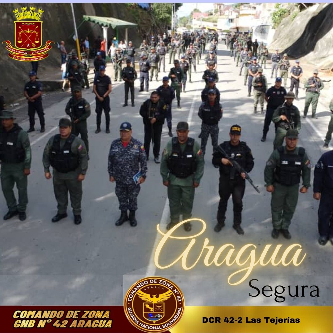 Vencer, Vencer, Vencer
Centinelas de la Patria desplegados en la entidad Aragueña Garantizando la Seguridad de nuestros ciudadanos