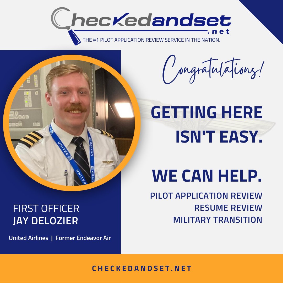 CheckedAndSet's tweet image. Congratulations, Jay!

Getting to United Airlines isn’t easy.
We can help.

Schedule your consult today.

#aviationjobs #pilotjob #aviationcareer #pilot #military #armedforces #checkedandset #unitedairlines