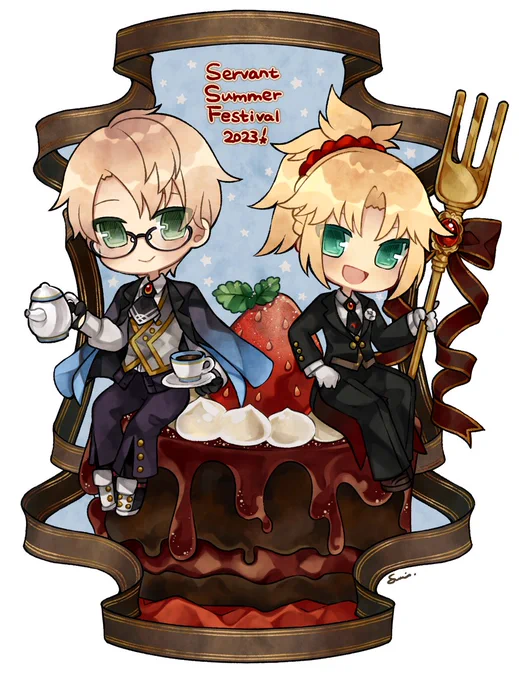 お知らせ Fate/Grand Orderの夏イベントでゲットできる 「南の島のフェスティバル」でジキル君とモーさん描かせていただきました こちらもよろしくお願いいたします!