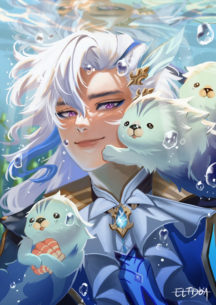 Hydro  d̶r̶a̶g̶o̶n̶  ­­otter 🦦🦦🫧🫧
#Neuvillette  #Fontaine #原神 #Genshinlmpact