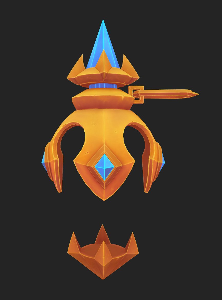 Forgot to post the sculpt so here's a skip straight to some texture progress :P

#wip #gameart #gamedev #3D #stylized