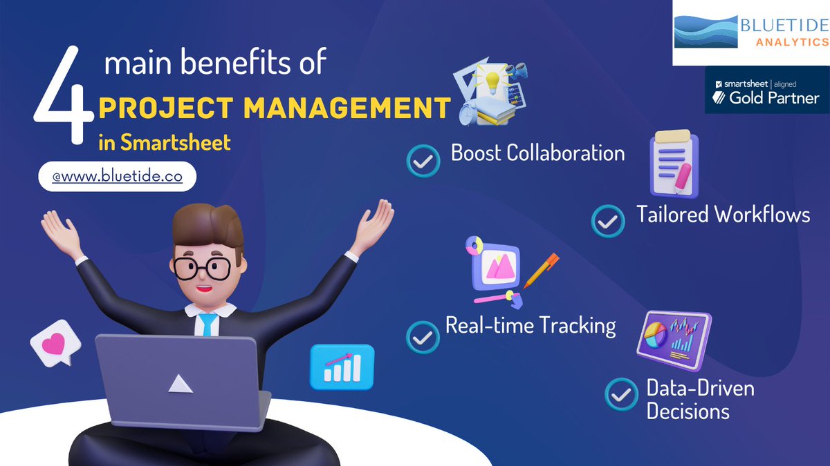 bluetide_co's tweet photo. Unleash the power of seamless project management! 🚀✨At BlueTide Analytics, we've found our secret weapon with @Smartsheet. From planning to execution, every task flows like a symphony. 🎶
#BlueTideAnalytics
Contact Us 👇
https://t.co/8FcQAAFeuF https://t.co/QcTTupYssa
