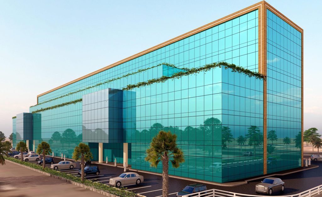 تقدم الأعمال الإنشائية واكتمال هيكل المبنى في مشروع مستشفى د. سليمان الحبيب في حي الحمراء بالرياض، والذي يمتد على أرض مساحتها تفوق 25 ألف متر مربع بارتفاع 9 طوابق على طريق الملك عبدالله