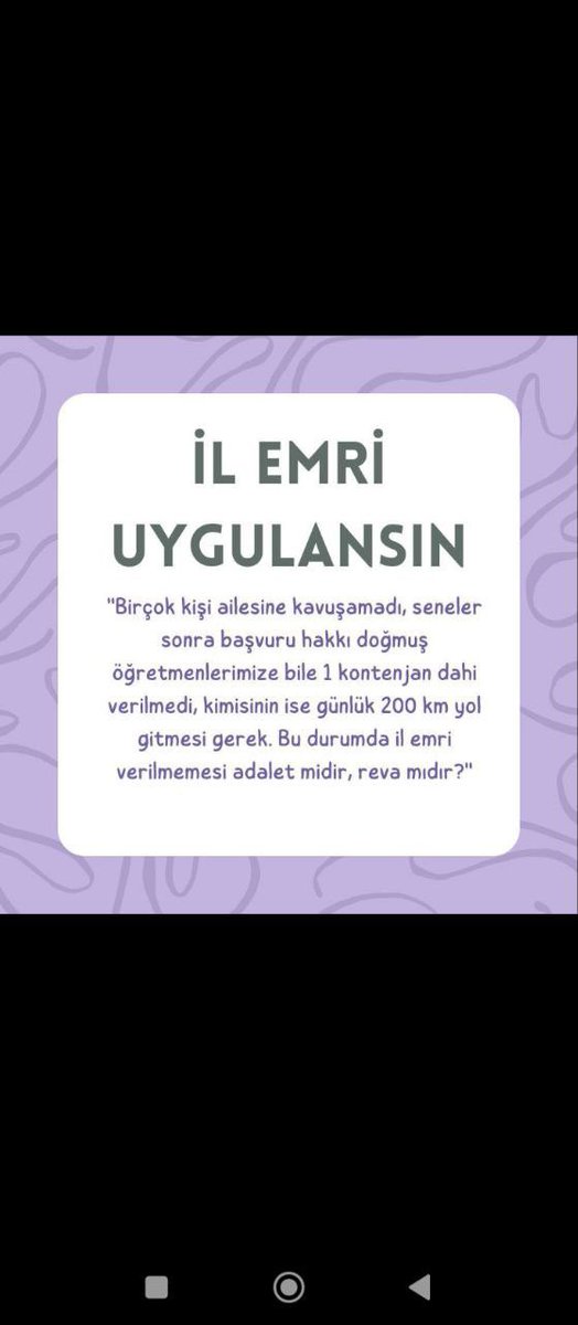 #ilEmriTekYol Devlet büyüklerimiz memuruna sahip çıkarak, en temel hakları olan aile bütünlüğünü il emri uygulaması ile sağlamalıdır. Başka bir çözüm yoktur.

<a href="/Yusuf__Tekin/">Yusuf Tekin</a> <a href="/tcmeb/">Millî Eğitim Bakanlığı</a> <a href="/RTErdogan/">Recep Tayyip Erdoğan</a> <a href="/EmineErdogan/">Emine Erdoğan</a>