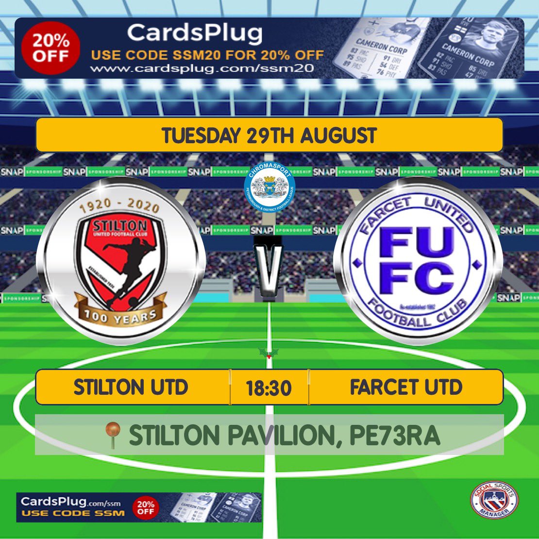 ‼️MATCHDAY‼️

🔴 Stilton United FC VS Farcet United FC
🗓 Tuesday 29th August
📍 Stilton Pavilion
🏆 League Fixture
⏰ 6:30PM KO 

All welcome 🔴⚽️👍🏻