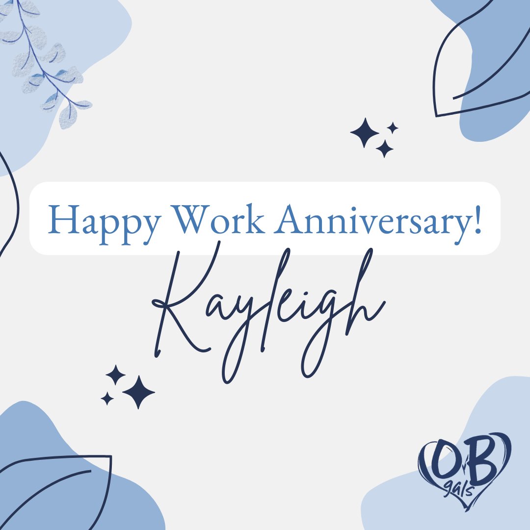 OBGALS's tweet image. Happy work anniversary, Kayleigh! Your dedication to our practice is greatly appreciated, and we are lucky to have you on our team. Here's to another successful year!