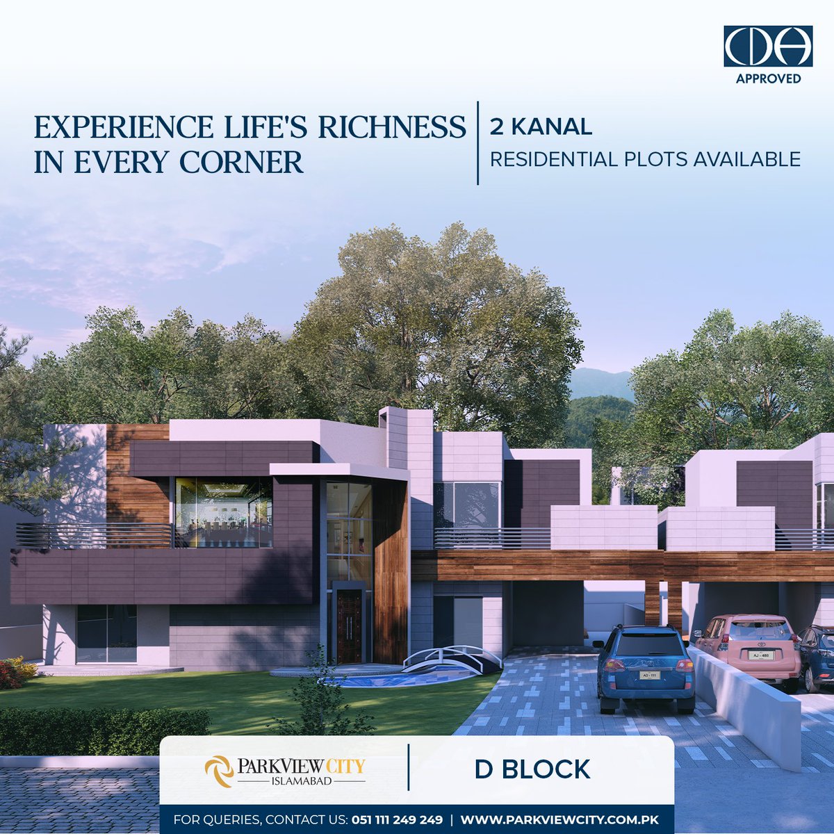 ParkViewCityIsl's tweet image. ParkView City Islamabad invites you to experience life beyond the ordinary at its D-Block residential area, surrounded by hills and serenity.

For more details,
Call: 051-111-249-249
WhatsApp: 0300-0649649

#DBlock #residentialplot #parkviewcityislamabad