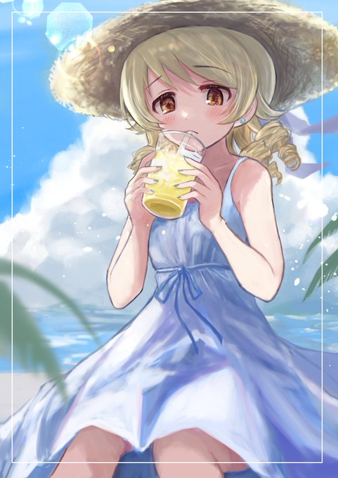 「straw hat sundress」 illustration images(Latest)