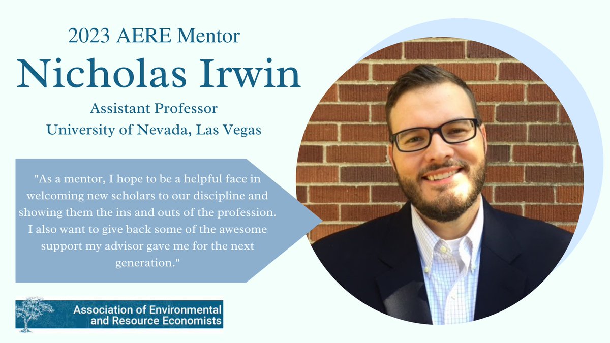 AereOrg's tweet photo. 🌟 AERE Mentor Spotlight: Nicholas Irwin (@NBIrwin_econ) 🌟

Nicholas' research is focused on environmental economics, urban economics, and real estate. He seeks to understand how individual &amp; household choices affect economic outcomes.

Website: https://t.co/5fV6hCQiMr https://t.co/NGVIJaIAWk