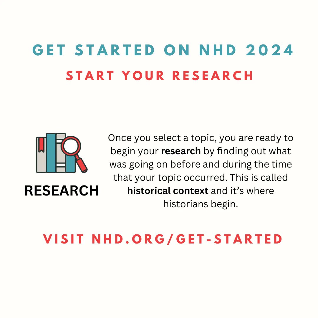 Ready to start your #NHD2024 research? Check out nhd.org/get-started for help through the research process.