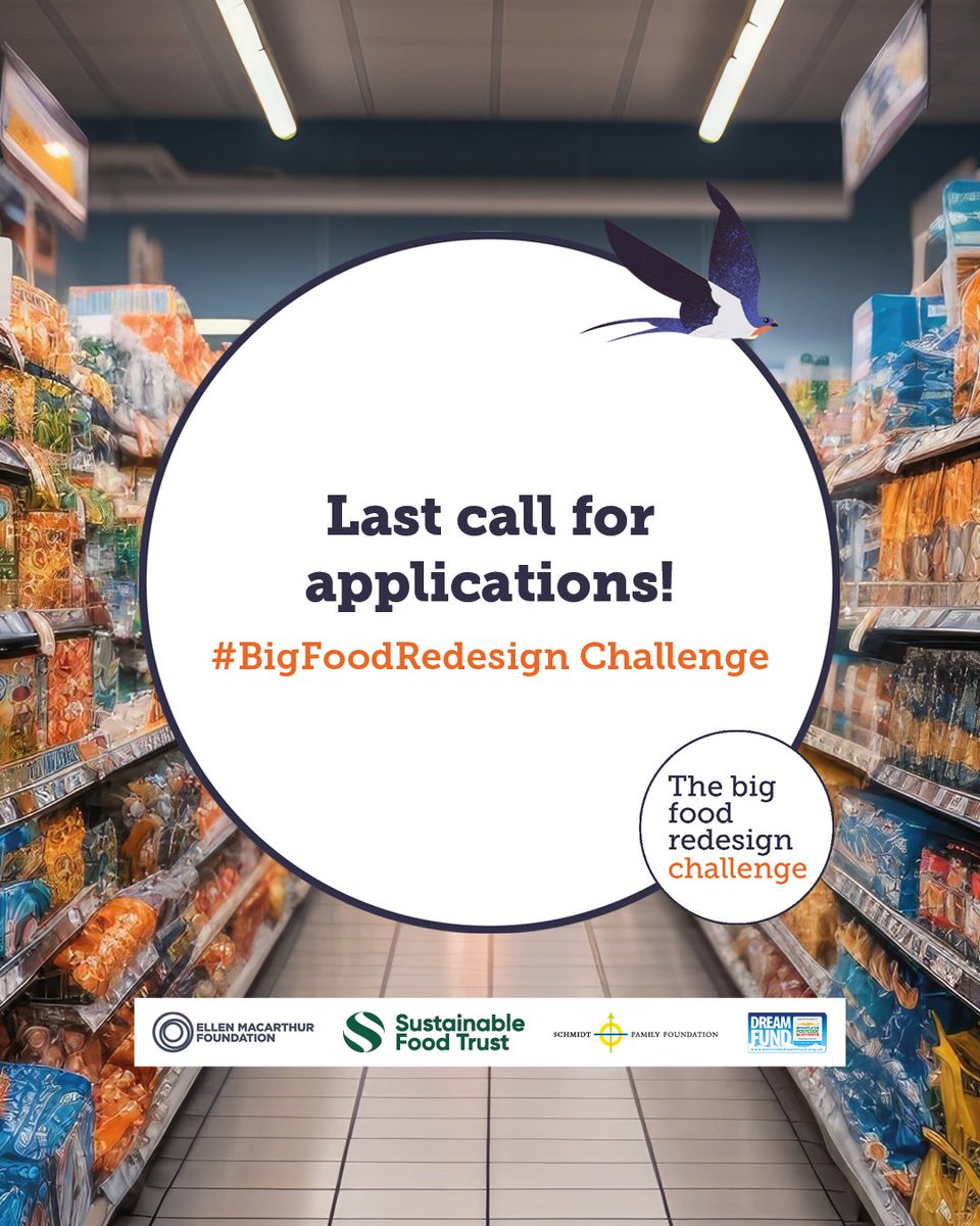circulareconomy's tweet photo. Can your organisation help transform our food system? The Big Food Redesign Challenge is an opportunity to start your circular design for food journey. Join by the 18th of September for SME grants of up to £30,000, and much more: https://t.co/rQKFgam9k8 https://t.co/krWS43FYGK