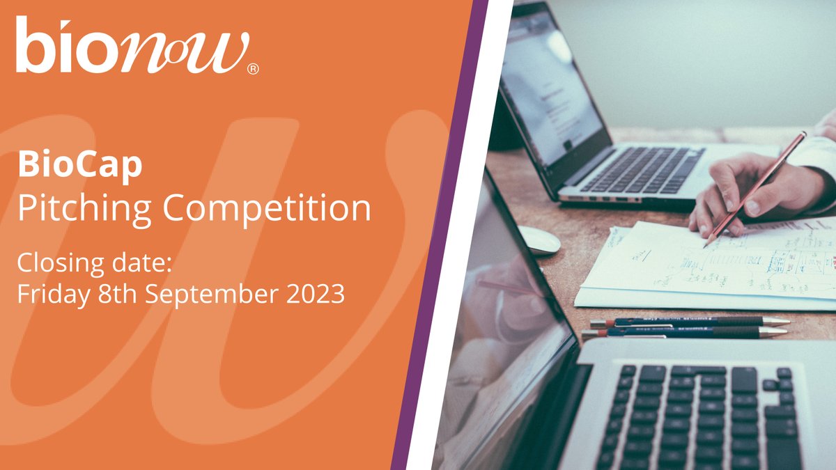 Bionow's tweet photo. DEADLINE 8 SEPT: Time is running out, so get your submissions in SOON for the #BioCap #pitching competition! 🏃‍♀️🏃

For more info and to apply, follow the link:

https://t.co/usX2tqfqU6

Sponsors: @MillsandReeve @BW_SciTech @RSMUK @AppleyardLees @WardHadaway @boydconsultants https://t.co/d32c2WtJu6