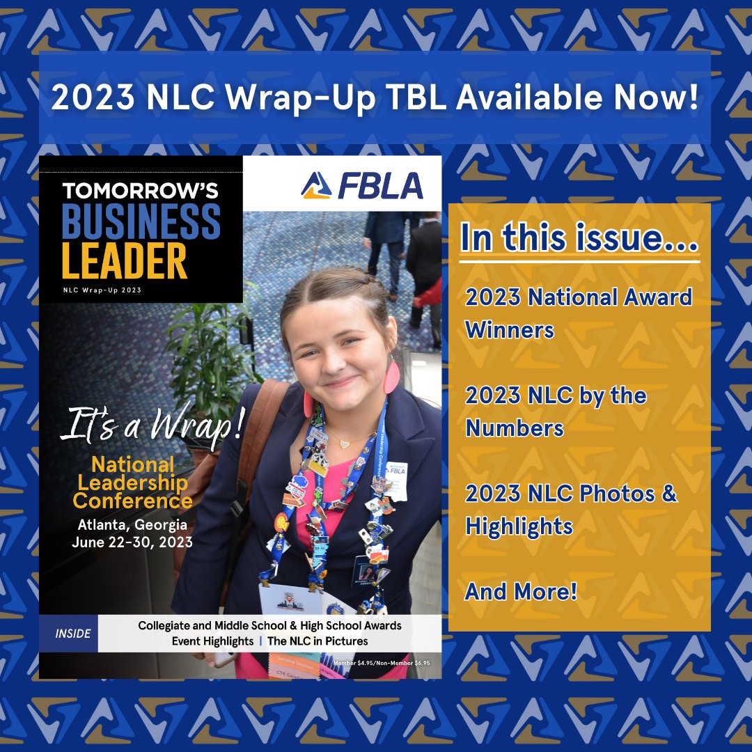 The 2023 NLC Wrap-Up edition of Tomorrow's Business Leader is available now! Visit linktr.ee/fbla_national to check out the new issue.