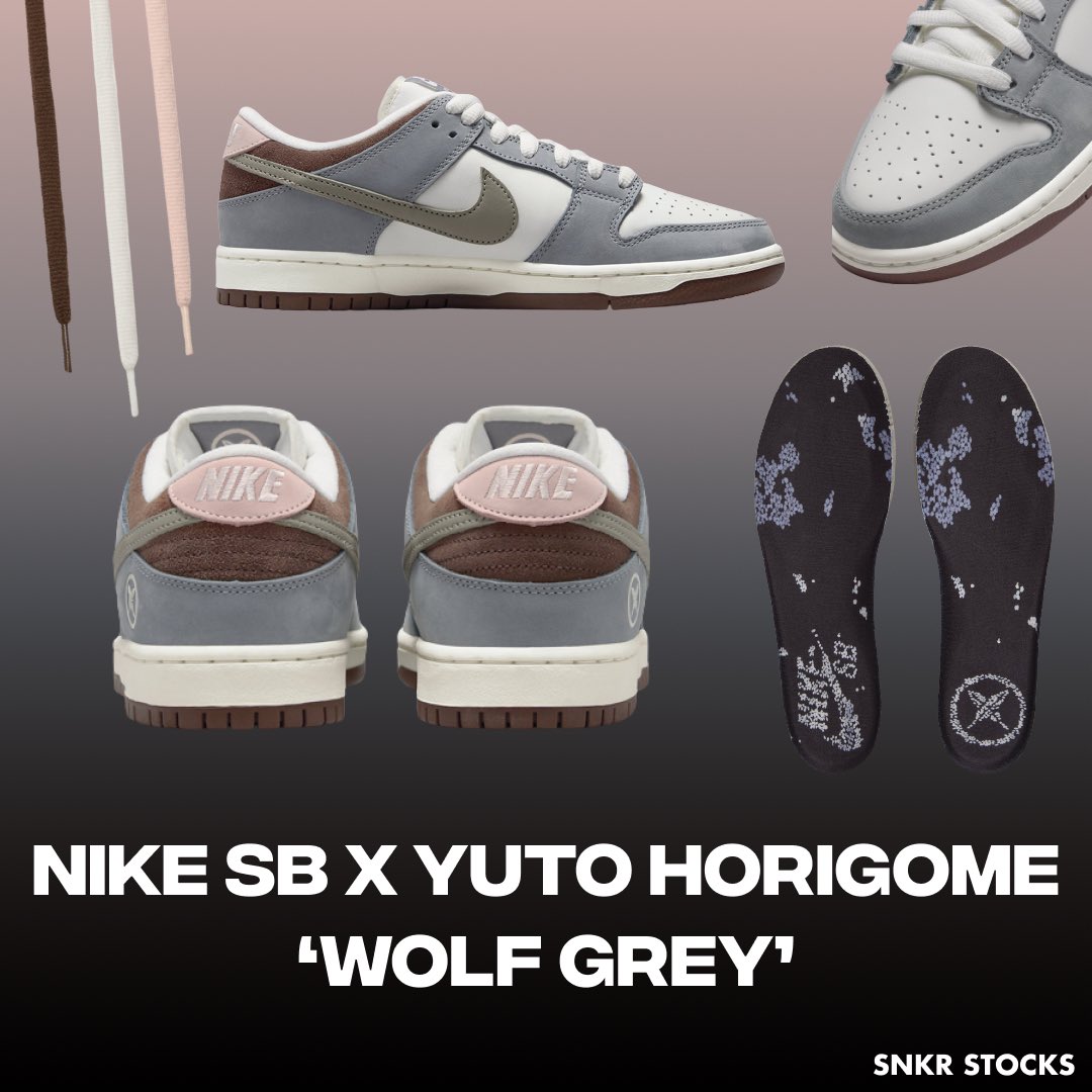 SnkrsStock's tweet photo. Releasing in 2 hours On the SNKRS APP

-Nike dunk low x yuto “wolf grey”
-AJ5 “burgundy” https://t.co/JTeZNC8kNc