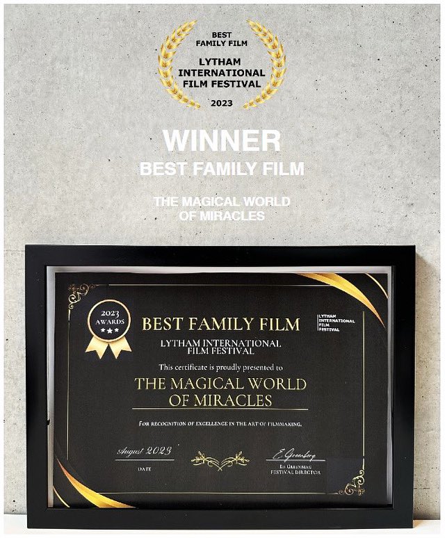 Thank you Lytham Film Festival for our BEST FAMILY FILM win! Congrats to the team and all other nominees 🥰