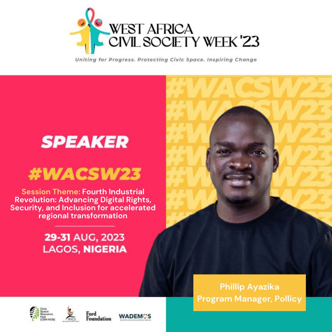 PollicyOrg's tweet photo. 🚀We're delighted to be at the Maiden West Africa Civil Society Week in Abuja 🇳🇬! Our Program Manager, @ayazikaphillip will be speaking today on the Fourth Industrial Revolution and sharing key insights in the space. Join in!🔥
⏲️5pm EAT 
🔗 https://t.co/7q8Wg17VVR
#WACSW23 https://t.co/rrfxeGViyq
