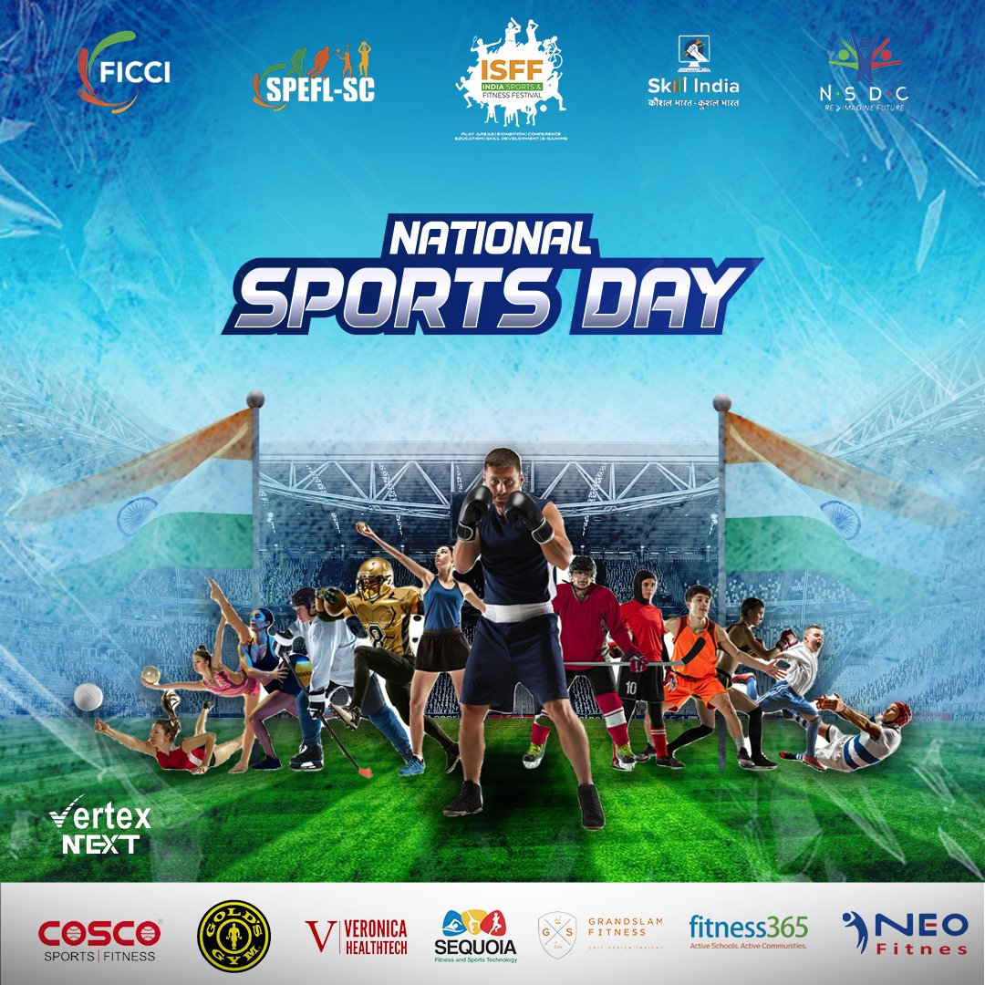 ISFF23's tweet photo. Celebrate National Sports Day with us!  Join the movement towards a healthier and fitter India. On this special day, let's honor the spirit of sportsmanship, dedication, and the pursuit of excellence. Stay active, stay inspired! 
💪 #NationalSportsDay #ISFF2023 #SportsForAll https://t.co/MJyktqL2FV