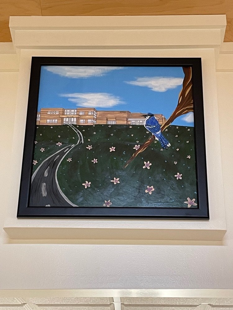 Jefferson_RVII's tweet photo. In 2022, our Blue Jay Foundation commissioned two students to paint a fall and spring scene of Jefferson High School. It takes one year for the oil painting to cure and we are now able to proudly hang their work in our PAC Gallery. Paige Kidkul (fall) &amp; Sophie Firle (spring). https://t.co/3JASVOh4pd