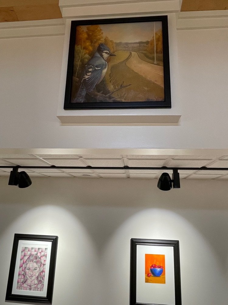 Jefferson_RVII's tweet photo. In 2022, our Blue Jay Foundation commissioned two students to paint a fall and spring scene of Jefferson High School. It takes one year for the oil painting to cure and we are now able to proudly hang their work in our PAC Gallery. Paige Kidkul (fall) &amp; Sophie Firle (spring). https://t.co/3JASVOh4pd