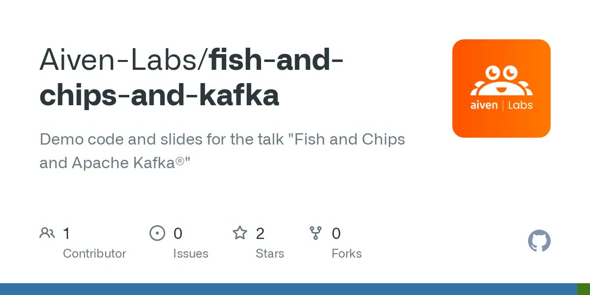 FTisiot's tweet image. Understanding the inner workings of Apache Kafka with #Python, #aiokafka and an interesting example about 🐟  and 🍟 

Check out the repo created by my @aiven_io colleague @much_of_a!

github.com/Aiven-Labs/fis…