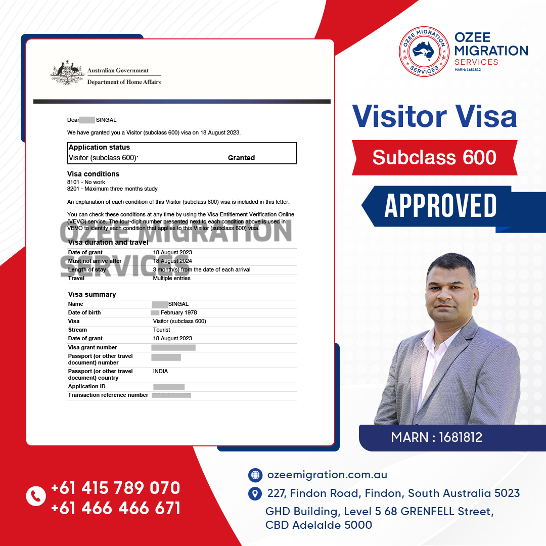 OzeeMigration's tweet image. 🤩𝐕𝐢𝐬𝐢𝐭𝐨𝐫 𝐕𝐢𝐬𝐚 𝐆𝐫𝐚𝐧𝐭𝐞𝐝 𝐟𝐨𝐫 𝐀𝐮𝐬𝐭𝐫𝐚𝐥𝐢𝐚🤩

Congratulations to Our Clients on Receiving their  visitor visa approval from India

𝐋𝐢𝐧𝐤: ozeemigration.com.au
𝐏𝐡𝐨𝐧𝐞: +61 415 789 070, +61 466 466 671

#visitorvisa #visa #subclass600 #immigration