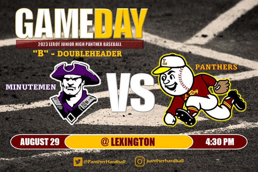 PantherHardball's tweet photo. ๐
๐ ๐๐ผ๐๐๐๐๐ ๐๐ผ๐๐๐ฟ๐ผ๐
๐
Tuesday, August 29
๐ Lexington Minutemen
๐
ฐ๏ธ
๐๏ธ Baseball Field
๐ LeRoy, IL
โฐ 4:30 PM
๐
ฑ๏ธ
๐๏ธ Keller Park
๐ Lexington, IL
โฐ 4:30 PM
โน๏ธ DH
#PantherHardball | #SplitSquad https://t.co/YRDwdj3M3z