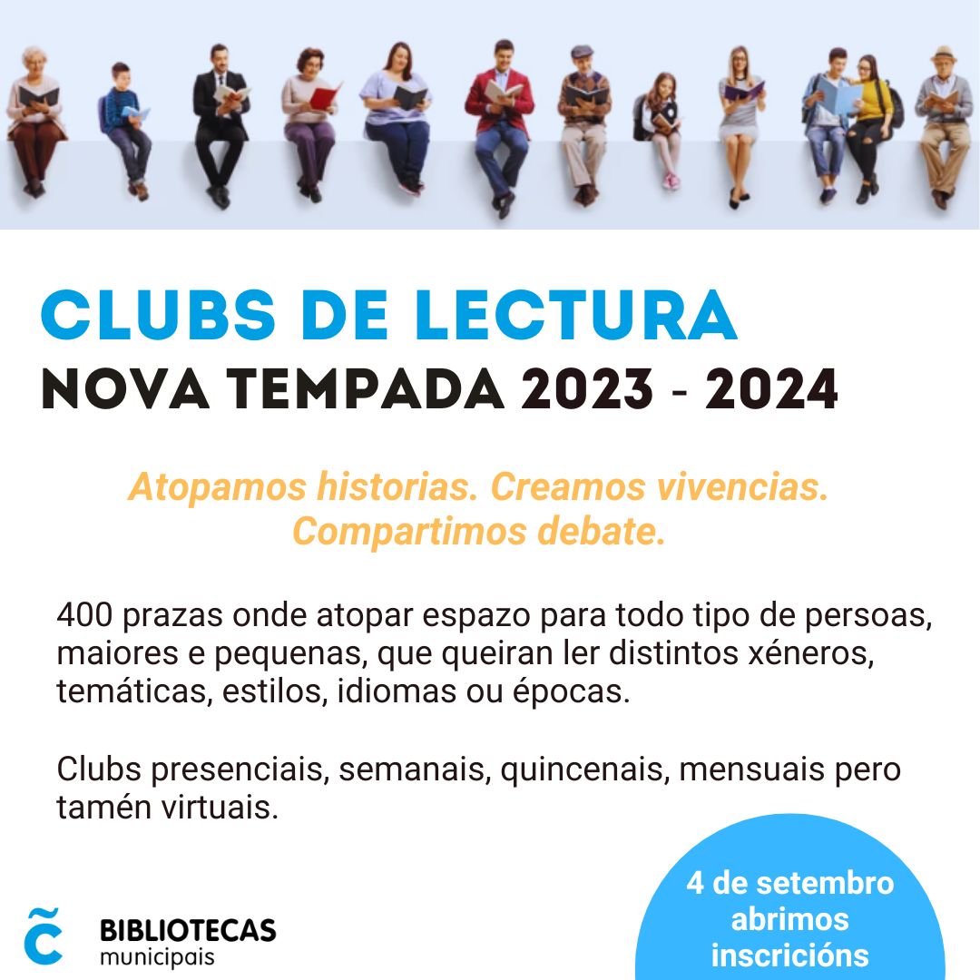 bibcoruna's tweet photo. 📚💗 NOVA TEMPADA DOS CLUBS DE LECTURA: LER E COMPARTIR 💗📚
Se estás na procura dun #clubdelectura, bota unha ollada á ampla oferta que temos nas biblios. 
🚨‼ Lembra: hai límite de prazas, e cúbrense por orde de inscrición a partir do 04/09 ás 10h.
📲 https://t.co/aqXEdM4IOv https://t.co/oDsdZ5eR6j
