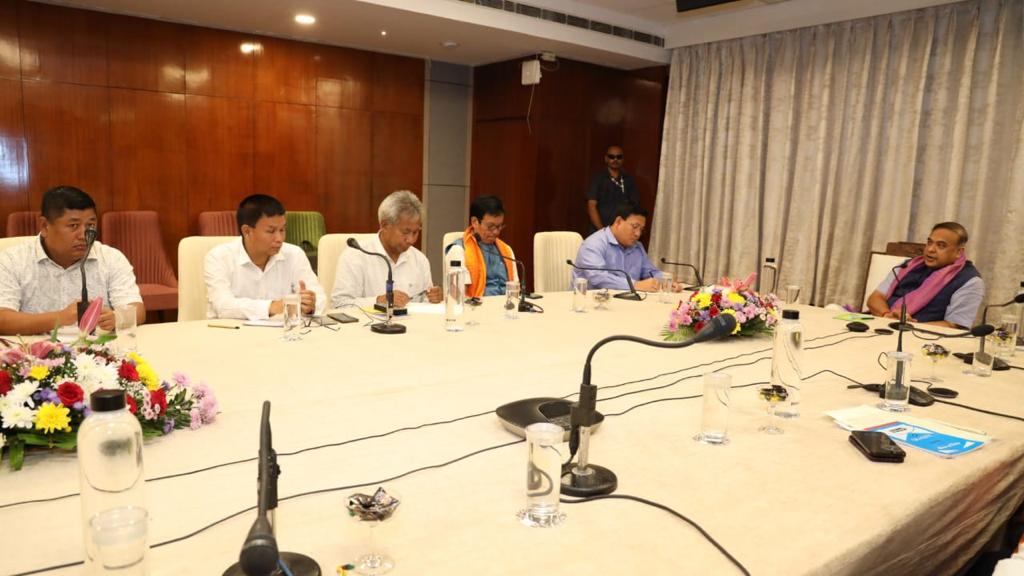 BJP4Assam's tweet photo. Members of the Assam Cabinet led by HCM Dr @himantabiswa held extensive deliberations with senior leaders of the United People’s Party Liberal, a constituent party of the National Democratic Alliance government in the State. https://t.co/W9IVJuFK5m