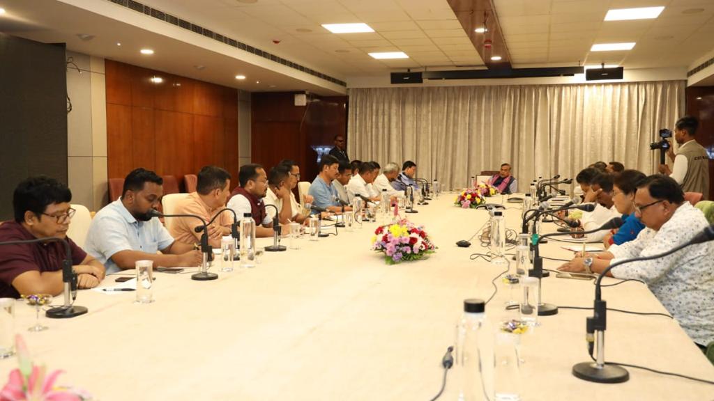 BJP4Assam's tweet photo. Members of the Assam Cabinet led by HCM Dr @himantabiswa held extensive deliberations with senior leaders of the United People’s Party Liberal, a constituent party of the National Democratic Alliance government in the State. https://t.co/W9IVJuFK5m