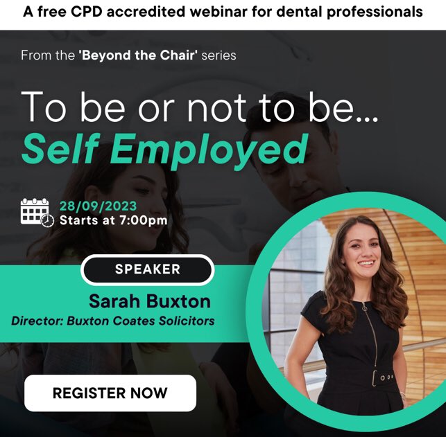 buxtoncoates's tweet photo. Sarah Buxton joins All Med Pro for a webinar on self-employment - 28th September 2023 at 19:00 ๐
Follow the link below to book your space now!
#buxtoncoates #allmedpro #webinar #selfemployed #Employed #worker #employmentstatus #cpd #ClickTheLink https://t.co/mwtfx1X9WC
