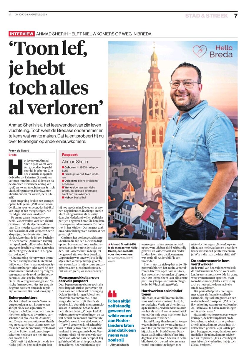 koerthom's tweet photo. Mooi verhaal vandaag in @BNDeStem over Ahmad Sherih. Een aanpakker, ondernemer, die lef en initiatief toont om zich te integreren. Dit soort verhalen mogen vaker worden gedeeld, als we met onze westerse blik weer eens discussiëren over "dé vluchteling". Ieder. Mens. Is. Anders. https://t.co/Dd9kyLALaF