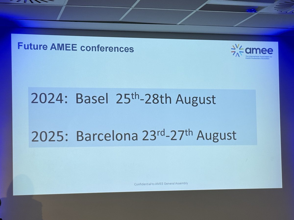#AMEE2024 Basel 25th to 28th August, #AMEE2025 Barcelona 23rd to 27th August #AMEE2023