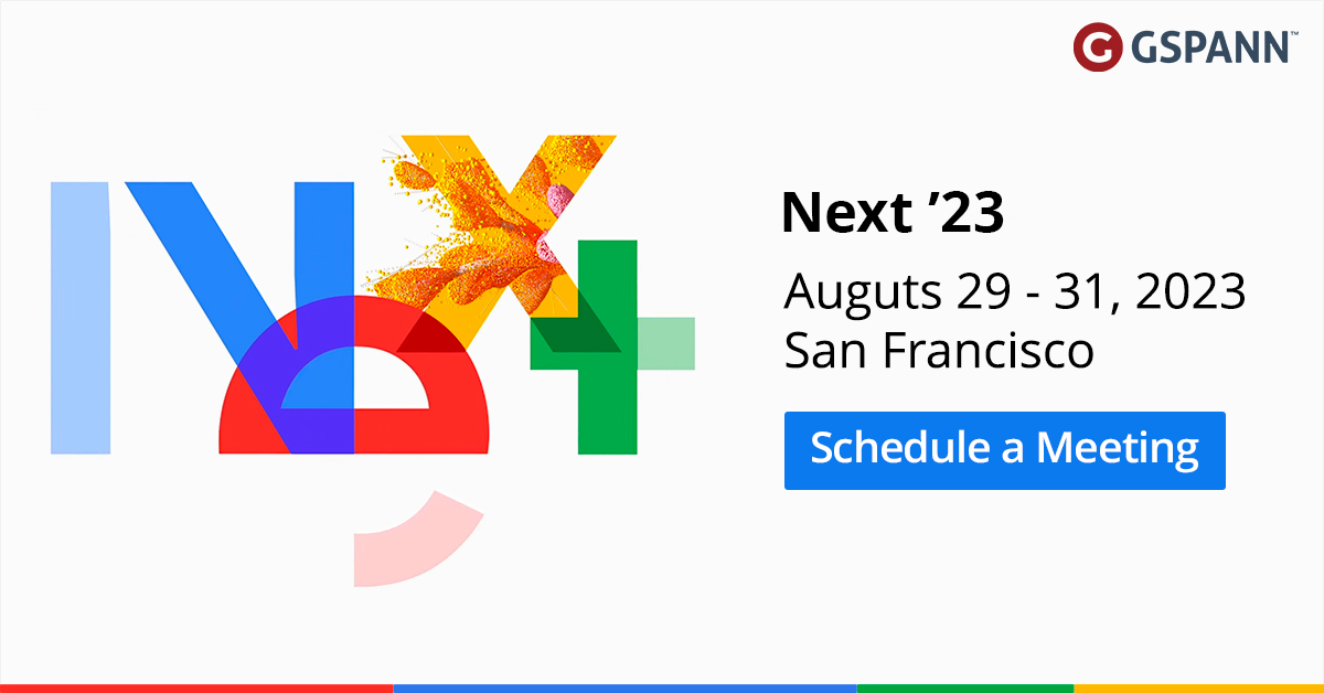 GSPANN will be at the #GoogleCloud #Next conference.

Schedule a meeting with our experts.
ecs.page.link/1MiK7

#GoogleNext #GoogleEvent #GoogleNext23 #Next #Next2023 #Next23 #GSPANN #GSPANNEvents #Cloud #GoogleConference #Innovation #Technology #CloudComputing