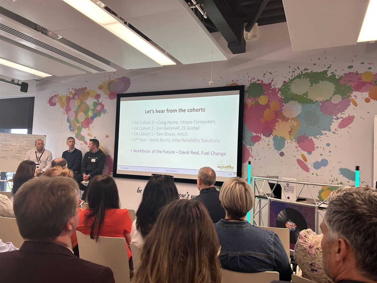 Invest_EA's tweet photo. Discussing all things Net Zero at today’s AyrSHARE event at HALO #RockMe. Participants on the Net Zero accelerator programme shared their experience and benefits this brings to their business! https://t.co/CzPtIgKwST