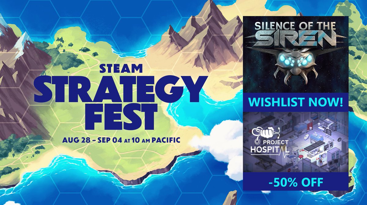 oxymoron_games's tweet image. We are happy that both Silence of the Siren and Project Hospital are part of #SteamStrategyFest this year. Get Project Hospital with 50% off and make sure to wishlist our upcoming #turnbasedstrategy Silence of the Siren!

#strategyfest #strategygame #steam #sale #indiegame